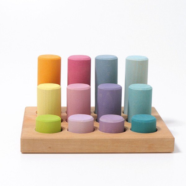 Grimms Stacking Game Small Pastel Rollers 3+-Grimms-10574-00